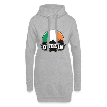 Dublin Irlande Skyline Voyage Souvenir Drapeau Irlandais - Sweat-shirt à capuche long Femme - gris chiné - Devant