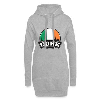 Cork Irlande Skyline Voyage Souvenir Drapeau Irlandais - Sweat-shirt à capuche long Femme - gris chiné - Devant