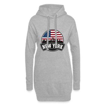 New York New York USA Skyline Travel Souvenir Amer - Sweat-shirt à capuche long Femme - gris chiné - Devant
