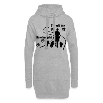 Die mit den Hunden geht - Hoodie-Kleid - Grau meliert - Vorne
