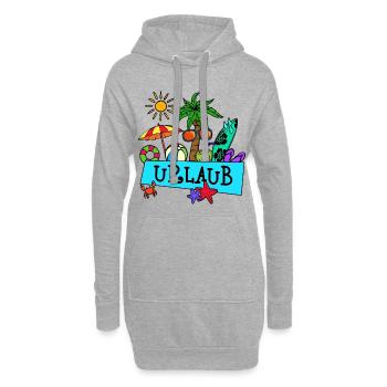 Urlaub Palmen Sommer Sonne Meer Strand Relaxen - Hoodie-Kleid - Grau meliert - Vorne