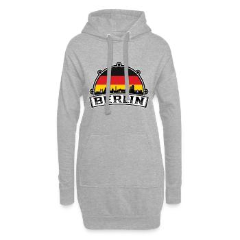 Berlin Deutschland Skyline Travel Souvenir Deutsche Flagge - Hoodie-Kleid - Grau meliert - Vorne
