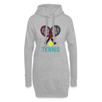 Tennis - Sweat-shirt à capuche long Femme - gris chiné - Devant