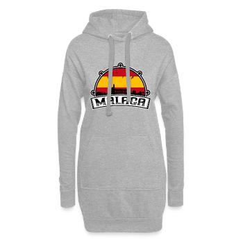 Malaga Espagne Skyline Voyage Souvenir Drapeau Espagnol - Sweat-shirt à capuche long Femme - gris chiné - Devant