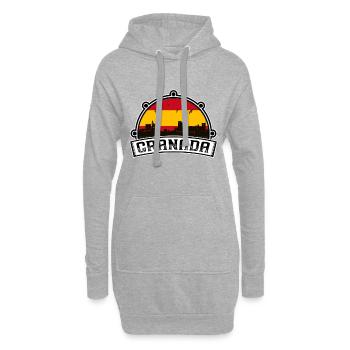 Grenade Espagne Skyline Voyage Souvenir Drapeau Espagnol - Sweat-shirt à capuche long Femme - gris chiné - Devant
