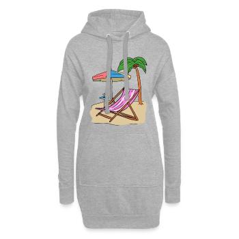 Vacances Palmen plage île Loisirs Mer - Sweat-shirt à capuche long Femme - gris chiné - Devant