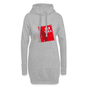 New York USA Reise Souvenir Stempel Abzeichen Aufkleber - Hoodie-Kleid - Grau meliert - Vorne