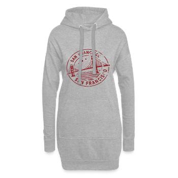 Insigne de timbre souvenir de voyage San Francisco USA Stic - Sweat-shirt à capuche long Femme - gris chiné - Devant