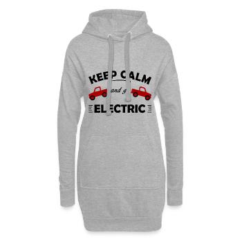 Électrique - Sweat-shirt à capuche long Femme - gris chiné - Devant