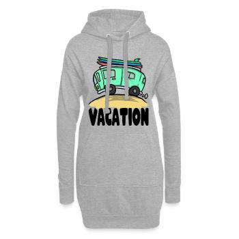 Vacances voyage voyage camping pause surf - Sweat-shirt à capuche long Femme - gris chiné - Devant
