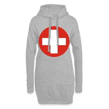 Autocollant cocarde de l'armée de l'air de Suisse Schweiz - Sweat-shirt à capuche long Femme - gris chiné - Devant