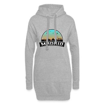 Madrid Espagne Skyline Souvenir espagnol - Sweat-shirt à capuche long Femme - gris chiné - Devant
