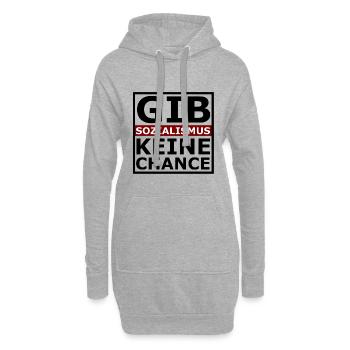 Socialisme pas de chance - Sweat-shirt à capuche long Femme - gris chiné - Devant