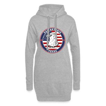 San Antonio City Texas State Etats-Unis Flag Travel Souve - Sweat-shirt à capuche long Femme - gris chiné - Devant