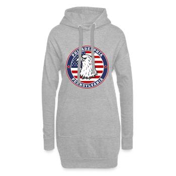 Philadelphia City Pennsylvania State États-Unis Drapeau - Sweat-shirt à capuche long Femme - gris chiné - Devant