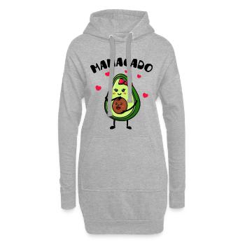 Maman avocat bébé naissance Grossesse ventre bébé - Sweat-shirt à capuche long Femme - gris chiné - Devant