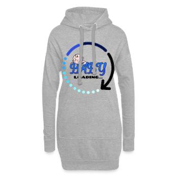 Bébé enceinte naissance grossesse bébé bosse - Sweat-shirt à capuche long Femme - gris chiné - Devant