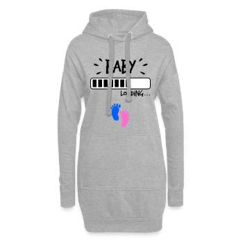 Bébé pieds grossesse naissance bébé famille - Sweat-shirt à capuche long Femme - gris chiné - Devant