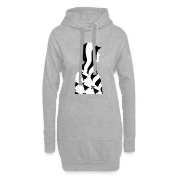 Bretonischer Patriot - Hoodie-Kleid - Grau meliert - Vorne