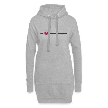 Linie Herz Strich Ornament - Hoodie-Kleid - Grau meliert - Vorne