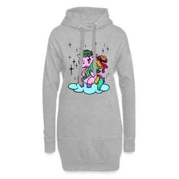 La licorne de l’école Début de l’école - Sweat-shirt à capuche long Femme - gris chiné - Devant