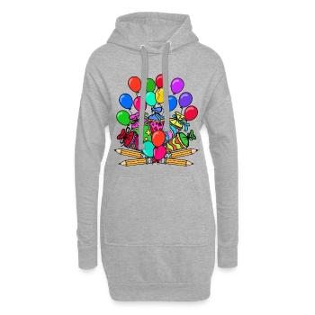 École Journée scolaire Enfant scolarisé Début de l’école - Sweat-shirt à capuche long Femme - gris chiné - Devant