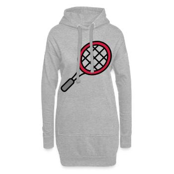 Raquette de tennis - Sweat-shirt à capuche long Femme - gris chiné - Devant