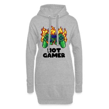 Gamer Zocker Videospieler Games Controller - Hoodie-Kleid - Grau meliert - Vorne