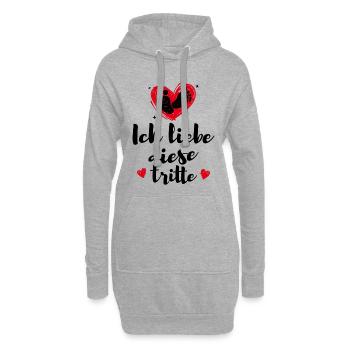 Amour bébé ventre coeur Enceinte Déclaration Pieds bébé - Sweat-shirt à capuche long Femme - gris chiné - Devant