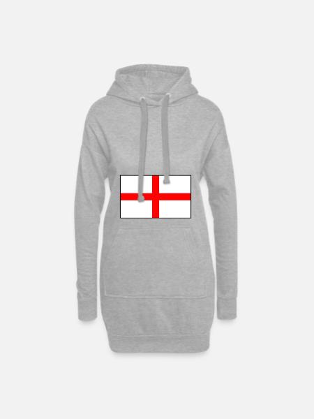 England flag - Hoodie Dress - heather grey