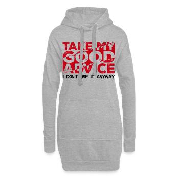 Cool blague Drôle de phrases - Sweat-shirt à capuche long Femme - gris chiné - Devant