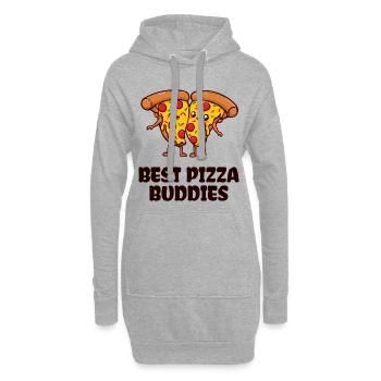 Pizza Buddy Beste Freunde Statement - Hoodie-Kleid - Grau meliert - Vorne