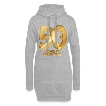 50 Jahre - Hoodie-Kleid - Grau meliert - Vorne