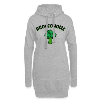 Drôles de phrases Vegan santé - Sweat-shirt à capuche long Femme - gris chiné - Devant