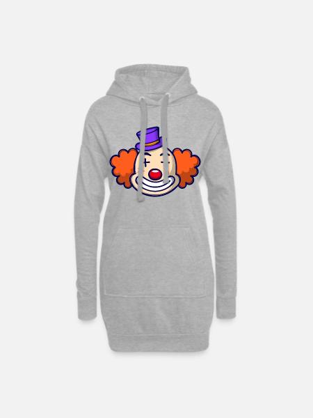 Clown Karneval Fasching - Hoodie-Kleid - Grau meliert