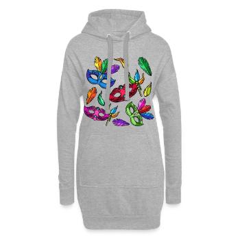 Carnaval carnaval masques costume - Sweat-shirt à capuche long Femme - gris chiné - Devant