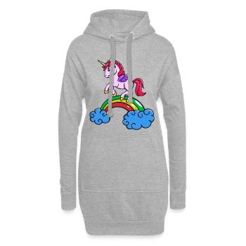 Animal Licorne - Sweat-shirt à capuche long Femme - gris chiné - Devant