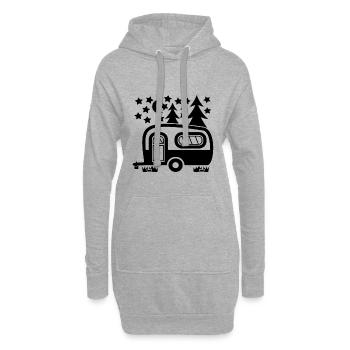 Drôles de citations de camping, Caravane - Sweat-shirt à capuche long Femme - gris chiné - Devant