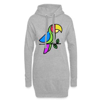 Natur Vogel Tiere - Hoodie-Kleid - Grau meliert - Vorne