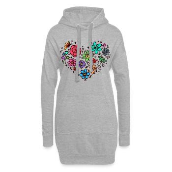 Natur Herz Naturliebhaber - Hoodie-Kleid - Grau meliert - Vorne
