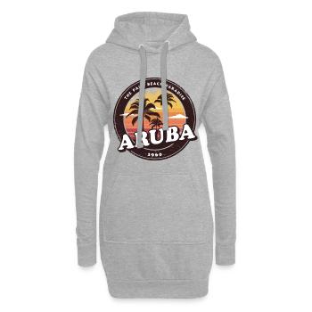 Aruba Vintage Beach Design / Geschenkidee - Hoodie-Kleid - Grau meliert - Vorne
