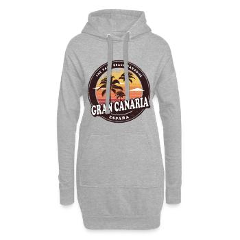 Gran Canaria Espagne Vintage Beach Design - Sweat-shirt à capuche long Femme - gris chiné - Devant
