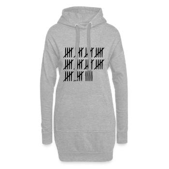 54 Geburtstag Strichliste - 54 Jahre alt - Hoodie-Kleid - Grau meliert - Vorne