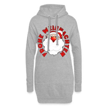Frohe Weihnachten - WEIHNACHTSMANN - Hoodie-Kleid - Grau meliert - Vorne
