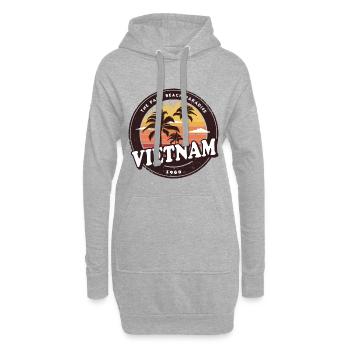 Vietnam Vintage Beach Design / Idée cadeau - Sweat-shirt à capuche long Femme - gris chiné - Devant