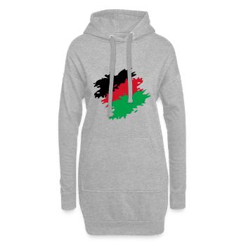 Malawi Farben Flagge Fahne Bürste - Hoodie-Kleid - Grau meliert - Vorne