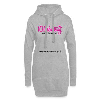 10 Geburtstag Gästebuch Deko Geschenk - Hoodie-Kleid - Grau meliert - Vorne