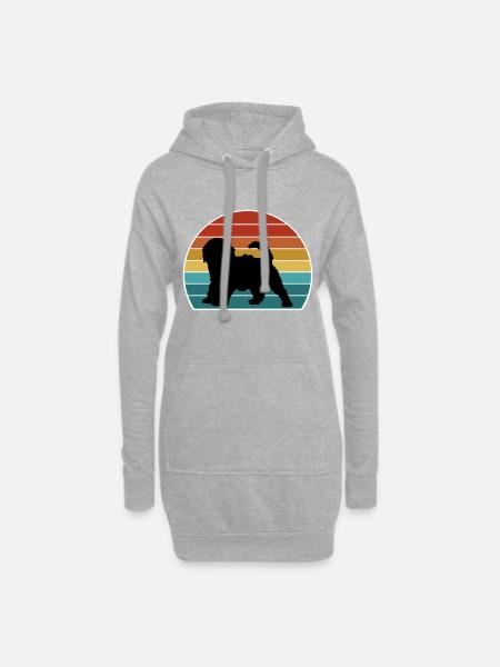 Cockapoo Dog Silhouette Vintage Sonnenuntergang für Hund Lov - Hoodie-Kleid - Grau meliert