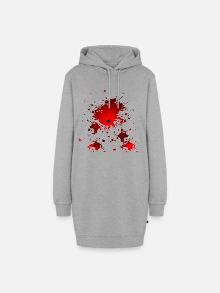 HALLOWEEN KOSTÜM EINSCHLUSSLOCH BLUT - Hoodie-Kleid - Grau meliert