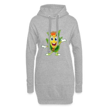 Maïs en épi maïs popcorn cinéma stand de maïs popcorn - Sweat-shirt à capuche long Femme - gris chiné - Devant